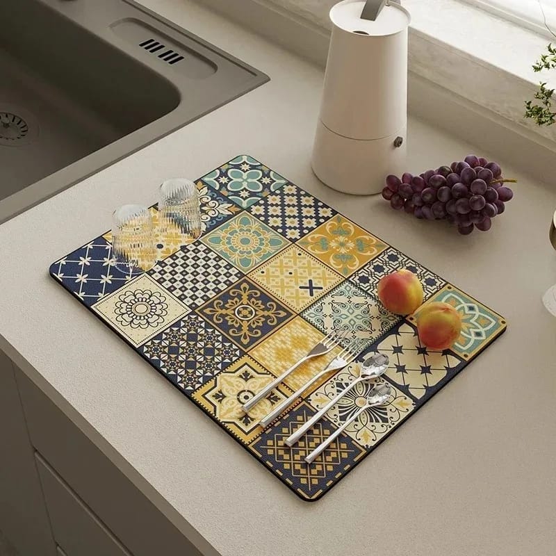 Dish Drying/Dining Table Mat Water Absorbent & Anti-Slip 2.5mm